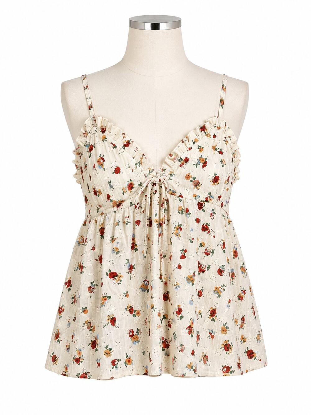 Cider Floral Babydoll Cami Top - Smocked Back - NWT - Size Medium